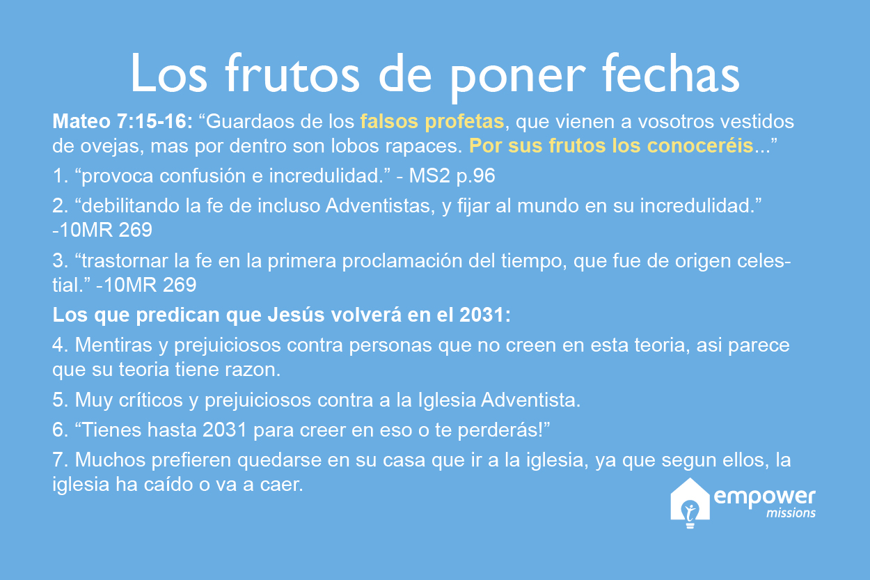 Frutos de fijar fechas, 2031