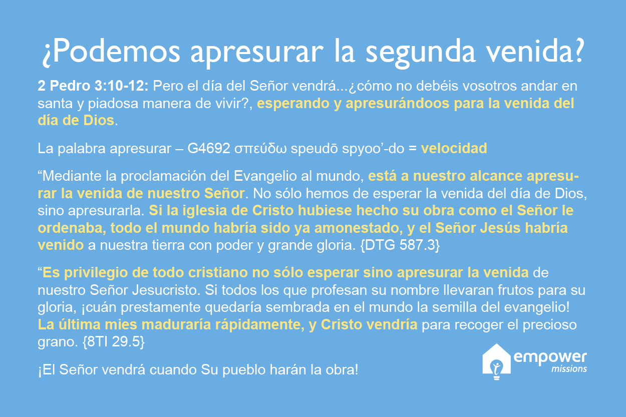 Apresurar la segunda venida